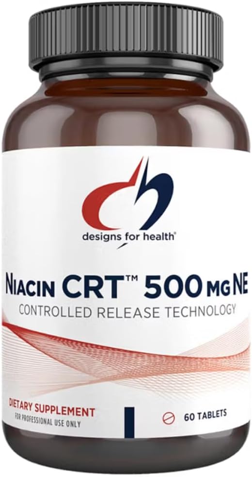 健康のナイアシン500mgのための設計 - Niacin CRTのビタミンB3 (ニコチン酸)、制御されたスロー解放のタブレットはフラッシュを最小にするのを助けるために-非GMOのグルテンフリーの補足(60のタブレット)