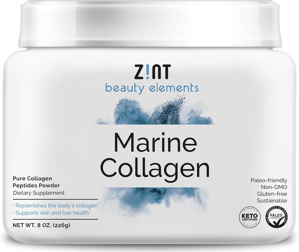Hydrolyzed Marine Collagen Powder (8 oz): Anti Aging Collagen Peptides Protein Supplements from Japan - Unflavored, Paleo Certified, Sustainable, Non GMO - Beauty, Skin, Hair & Nails
