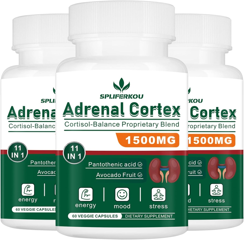 11-in-1 Adrenal サポート補足、パントテン酸およびAshwagandhaのCortisolの補足-サポート健康な副腎機能、エネルギーおよび弛緩- 180のカプセル