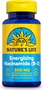 Nature's Life Energizing Niacinamide 500mg - Flush Vitamin B 3 Niacin Supplement - Nerve Function、Metabolism、および健康なエネルギーサポート - 60日間保証、Lab Verified、100のサービング、100錠