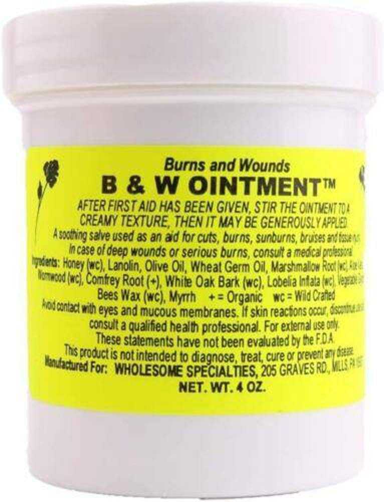 Konvalia Naturals B&Wの軟膏 - バーンアンドウド軟膏 - アミッシュメイドバーンサーブ - 100%ナチュラルバーンクリーム(新しいラベル) - 4オンス