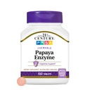 21st Century Papaya Enzyme Chewable (100 カウント), Papaya & Pineapple Digestive Enzymes for Gut Health, トロピカル・フレーバー, Non-GMO, Gluten-Free, No Add Salt, 人工的なフレーバー