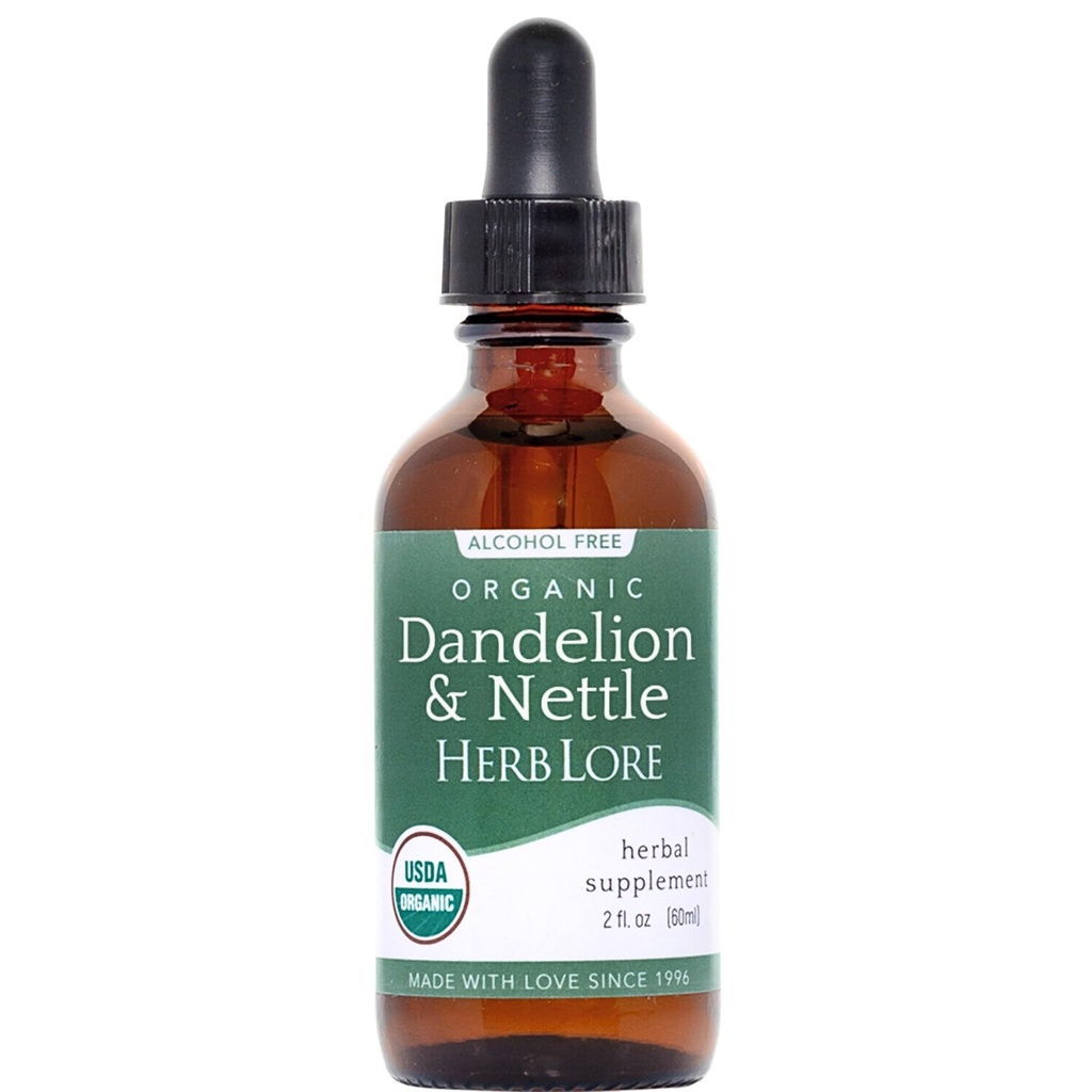 Herb Loreオーガニックタンポ&Nettle Tincture - 液体タンポリーフ&Stinginging Nettleリーフエキスドロップ(2 fl oz)