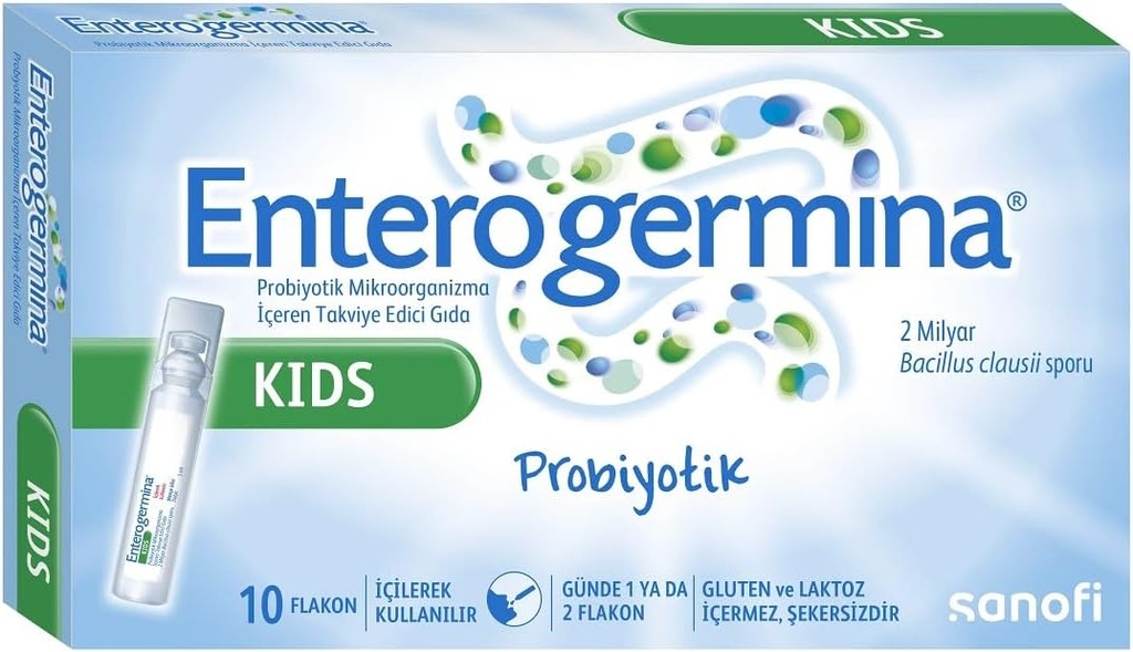 Enterogermina KIDS (10 VIALS) Bacillus Clausii Probiotic 2 Billion CFU/5mL 子供のための (1)