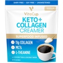 VitaCup Keto + MCT、Collaagen Protein、Coconut Water、Ketoダイエット用L-テアニン、コーヒー、スムージー、ダイリーフリー、グルテンフリー、大豆フリー、10ozでの使用