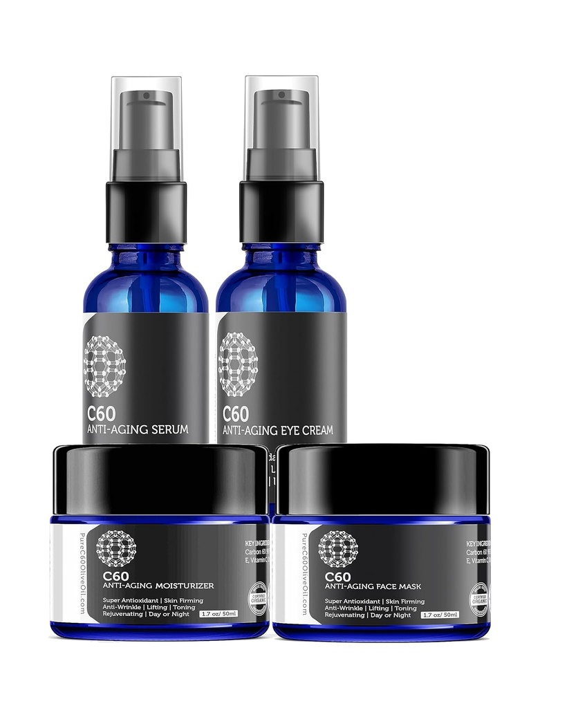 C60 完全なスキン ケアの解決-反老化の保湿剤、マスク、カーボン 60 の Superantioxidant の目のクリームおよび血清-暗い点、皮の調子、目の区域、良いライン及びしわのための明るくなる