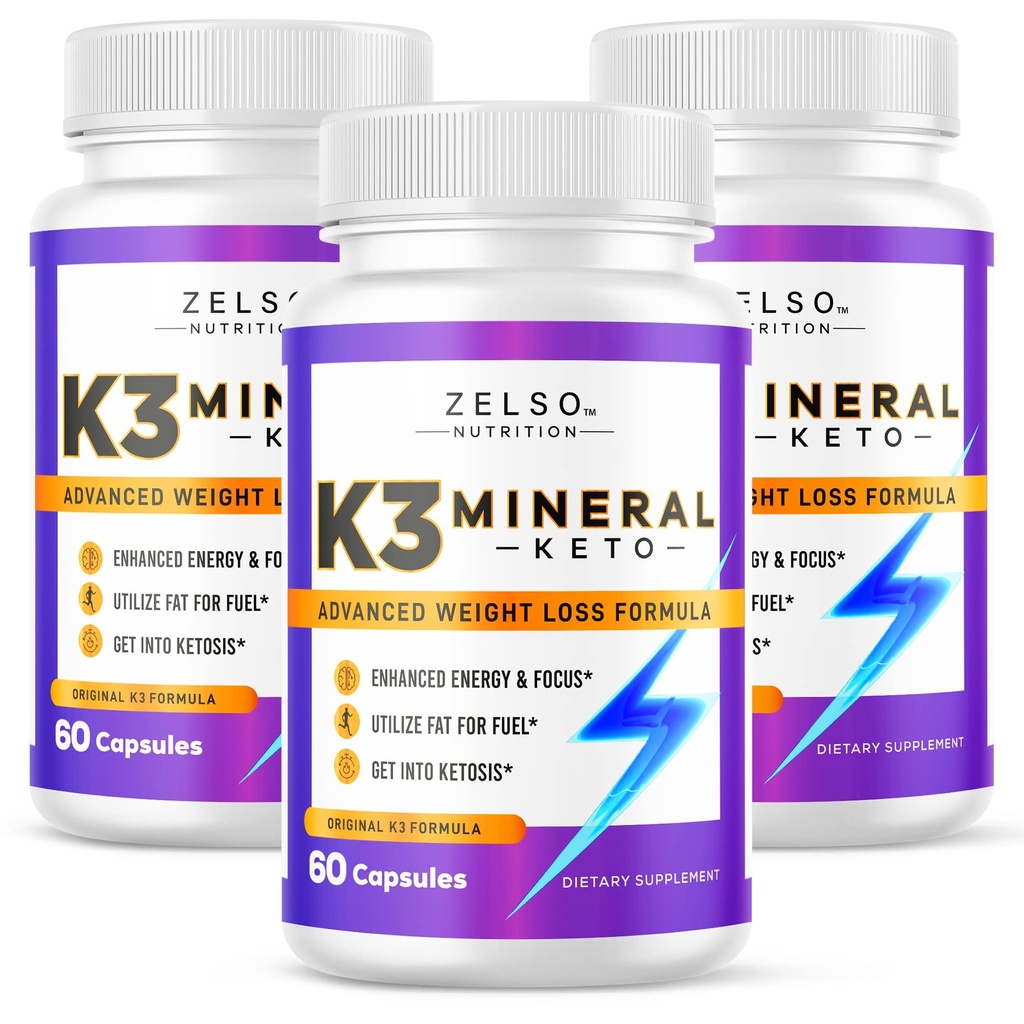 ZELSO (3 パック) K3 ミネラル減量の丸薬 女性と男性、K3 鉱物の丸薬 - K3 塩鉱物、ビタミン + K3 カプセルは Keto の減量のための補足を- 3 か月供給します