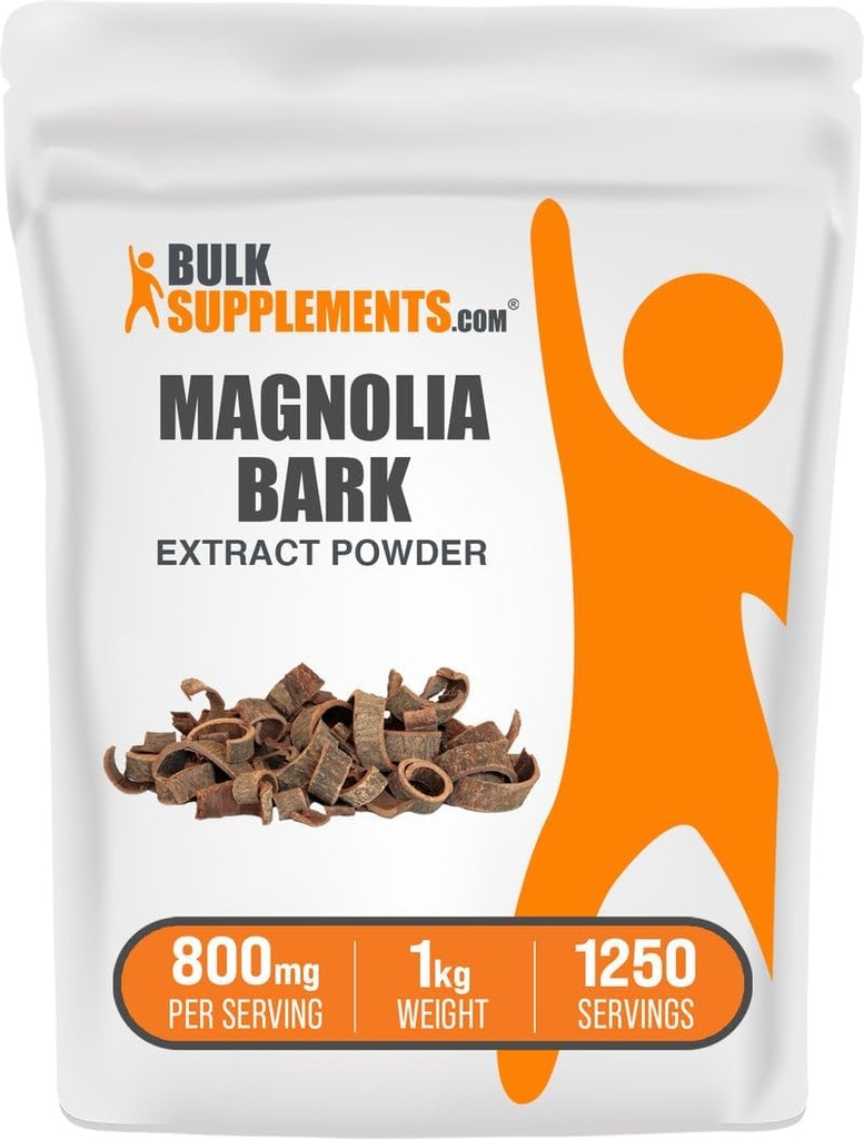 BulkSupplements.com Magnolia Bark Extract Powder - Magnolia Officinalis、Magnolia Bark Supplement、Magnolia Extract - Gluten Free、1回の給食当たり800mg、1kg(2.2ポンド)(パッケージ1)