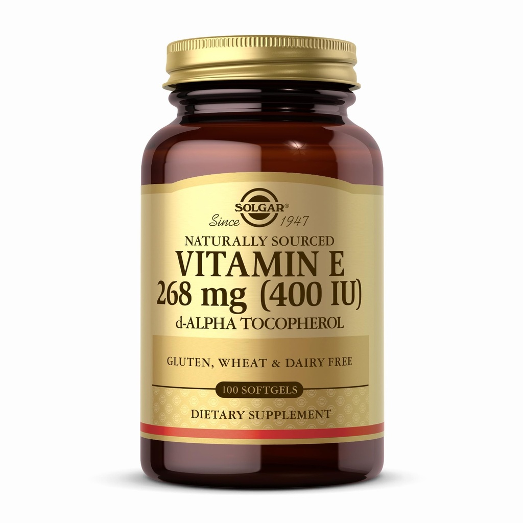 ソルガービタミンE 268mg(400 IU) - 100 Softgels - 天然由来のビタミンE dアルファトコフェロール - グルテンフリー、酪農場無料 - 100サービング