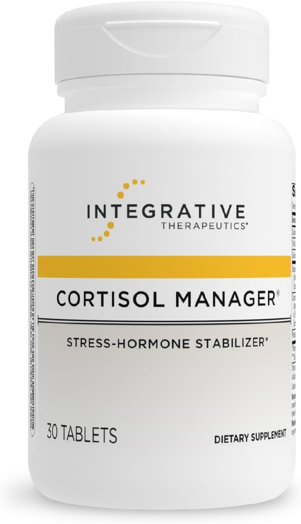 Integrative Therapeutics Cortisol Manager - Adrenal Health Support Supplement for Healthy Stress Response* - Vegan, Dairy-Free & Gluten-Free - 30 Tablets (15 Servings)