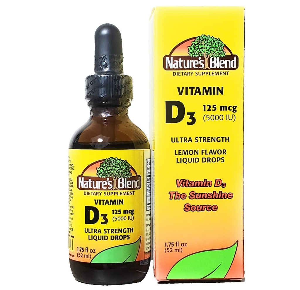 Nature'sブレンドビタミンD3ドロップ、5000 IU