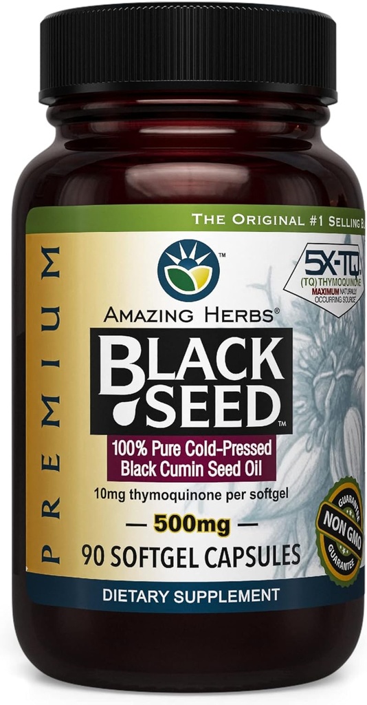 驚くべきハーブコールドプレスブラックシードオイル500mg - 90 Softgels2