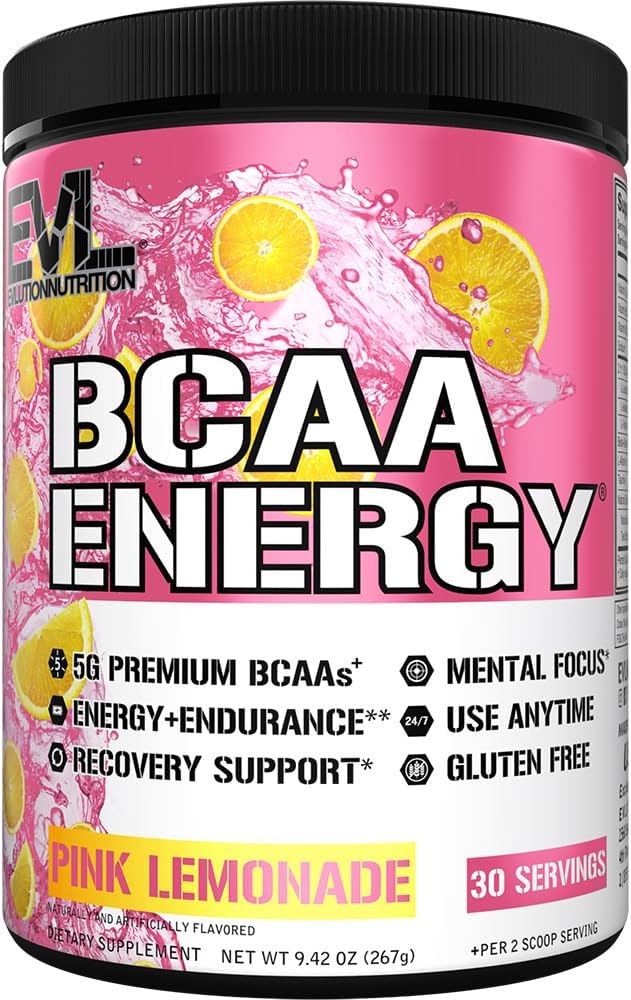 EVL BCAAs のアミノ酸の粉-筋肉回復のための BCAA のエネルギー前ワークアウトの粉 細い成長および持久力-自然なカフェインが付いている再水化のポストのワークアウトの回復飲み物-ピンクのLemonade