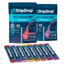 DripDrop Hydration - 電解液パウダーパケット - ウォーターメロン、ベリー、レモン、オレンジ、フルーツパンチ、グレープ、イチゴレモネード、チェリー - 32カウント