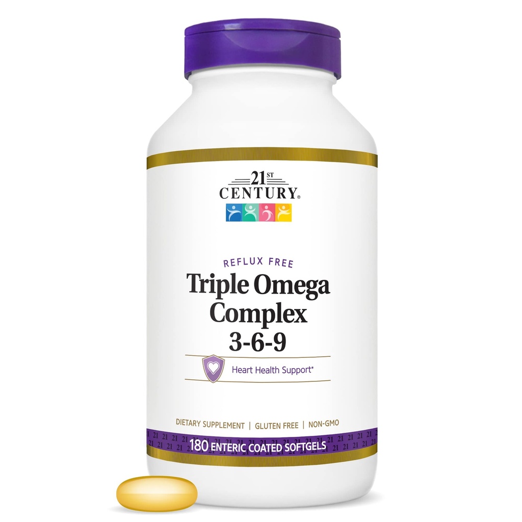 第21世紀トリプルオメガコンプレックス3 6 9 Enteric上塗を施してあるSoftgels、180の計算のびん(22875)