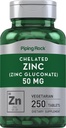 パイピングロックキレート亜鉛50mg | 250錠 | グルコネート | ベジタリアン・ノンGMO・グルテンフリー対応商品