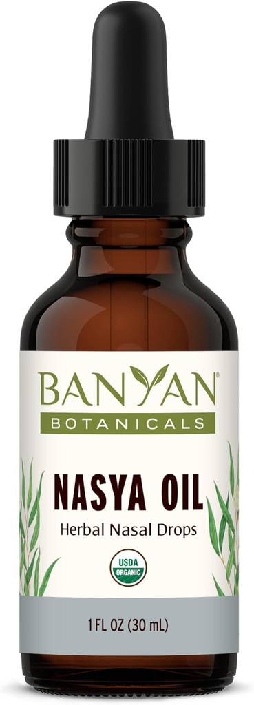 Banyan Botanicals Nasya Oil - 明確な呼吸のための有機草の鼻の低下 - Ayurvedic Nasal CleanerとNose Moisturizer* - 1液のOunce - 認定有機、非GMO、化学無料