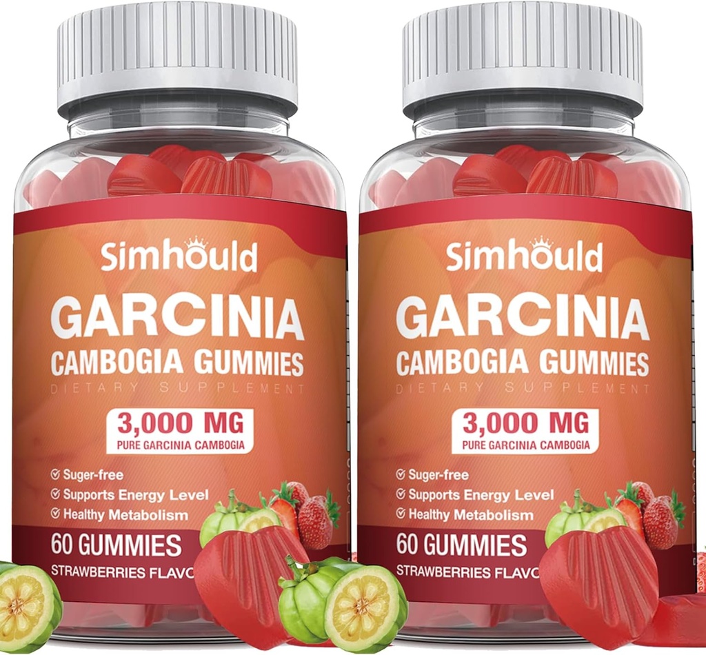2 パックの砂糖の自由な Garcinia の Cambogia のグミー- L カルニチン、エネルギー ブースト、Pills 及びカプセル 120 の計算を取るいちごの味のより容易な 3000mg 95% HCA