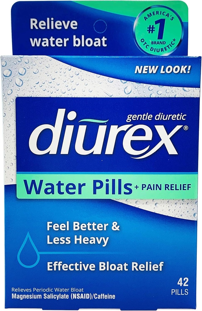 Diurexの水丸薬、42の計算の丸薬(6のパック)