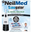 NeilMed Sinugator コードレス 脈動 鼻灌漑器(Dual Speed) 30 Premixed パケットと 3 AA バッテリー - ブラック (パッケージ 1)