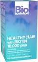 Bio Nutrition Healthy Hair Support with Biotin 60 Vegetarian Capsules | Stronger Hair | Thicker Hair | Promotes Hair Growth and Thickness | Blend with Complex B Vitamins and Minerals