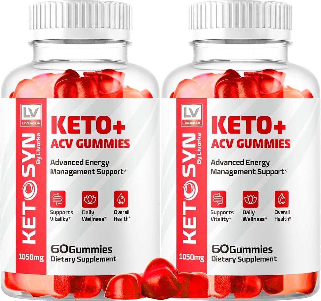 LIVORKA (2 パック) Ketosyn ACV グミーズ、Keto Syn グミーズ、Ketosyn Keto Plus ACV グミー、Ketosyn Keto ACV グミー、Keto Syn ACV グミーズ 1050 MG、Keto ACV グミーズ Ketosyn、120 ガミーズ 2 ヶ月
