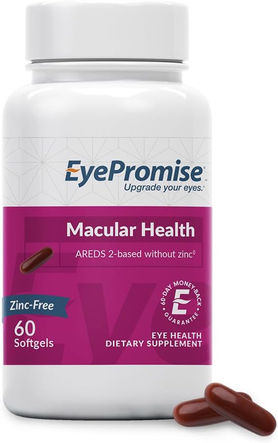 EyePromise Macular Health Eye Vitamin - 60 Softgels、30Day Supply - Zeaxanthin、Lutein、ビタミンC、D&E、オメガ3フィッシュオイルと亜鉛フリーの眼の健康サポート