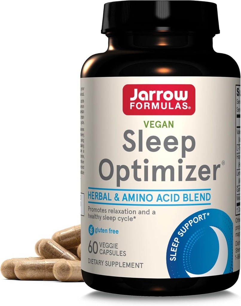 Jarrow Formulas® 睡眠オプティマイザ、ハーブおよびアミノ酸ブレンド、60カウント、最大30日間供給