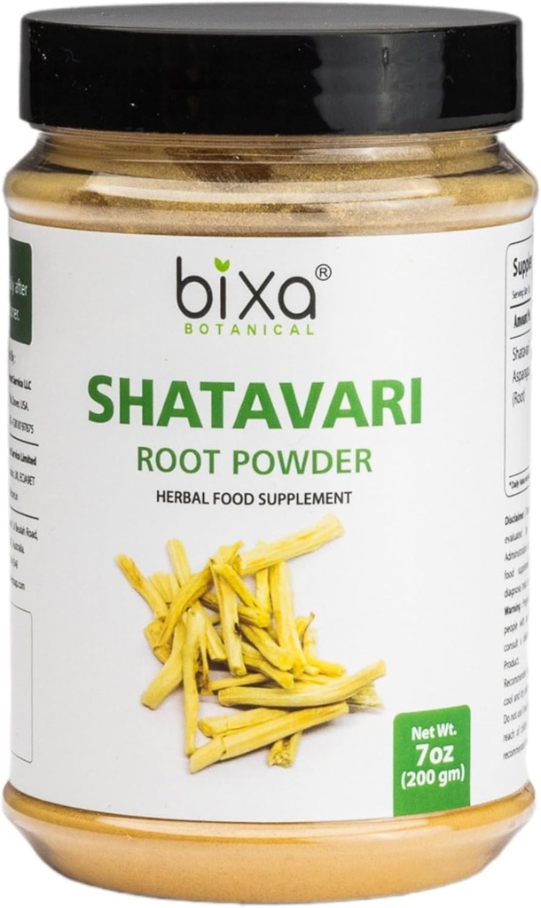 bixa BOTANICAL Shatavari Root Powder | アスパラガスレーカス | アーユルヴェーダハーブサプリメント | グルテンフリー、非GMO、蒸気処理、ビーガン、100%ピュア。 女性トニック(7オンスパック1)