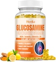 グルコサミンのコンドロイチンMSMのグミー1500mg - タービン、ボスウェリア、ビタミンD3、ヒアルロン酸、抗酸化剤、成人のための免疫サポート、男性&女性ビーガン、60グミ