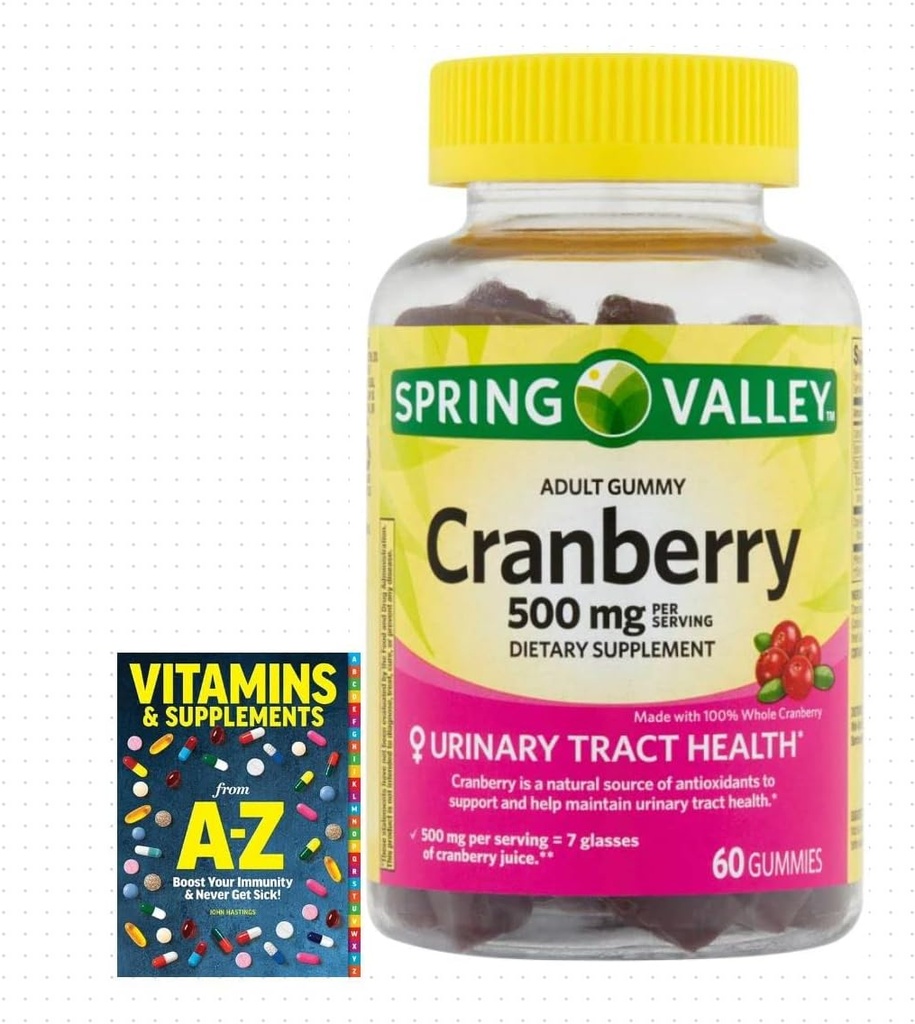 アドベンチャーホームスプリングバレー大人のGummyクランベリー栄養補助食品、500mg、60Count +Betterガイドビタミンサプリメント