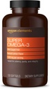 要素スーパーオメガ3、EPA&DHAオメガ3脂肪酸(1280mg/サービング、2Softgels)、ナチュラルレモン風味、120カウント(パッケージは異なる場合があります)