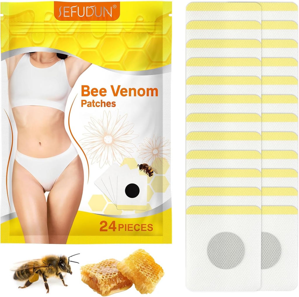 Bee Venom Patches,Bee Venom Lymphatic Drainage Patches,Bee Venom Lymphatic Drainage Patches for Women & Men 24pcs