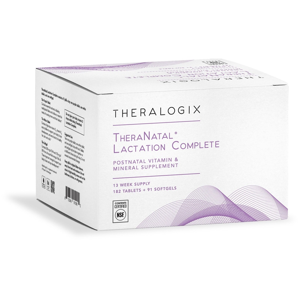 Theralogix TheraNatal Lactation 完全ポストナタールビタミンサプリメント - 13週間の供給 - 女性のための Breastfeeding サプリメント - NSF 認定 - 182 錠 & 91 Softgels