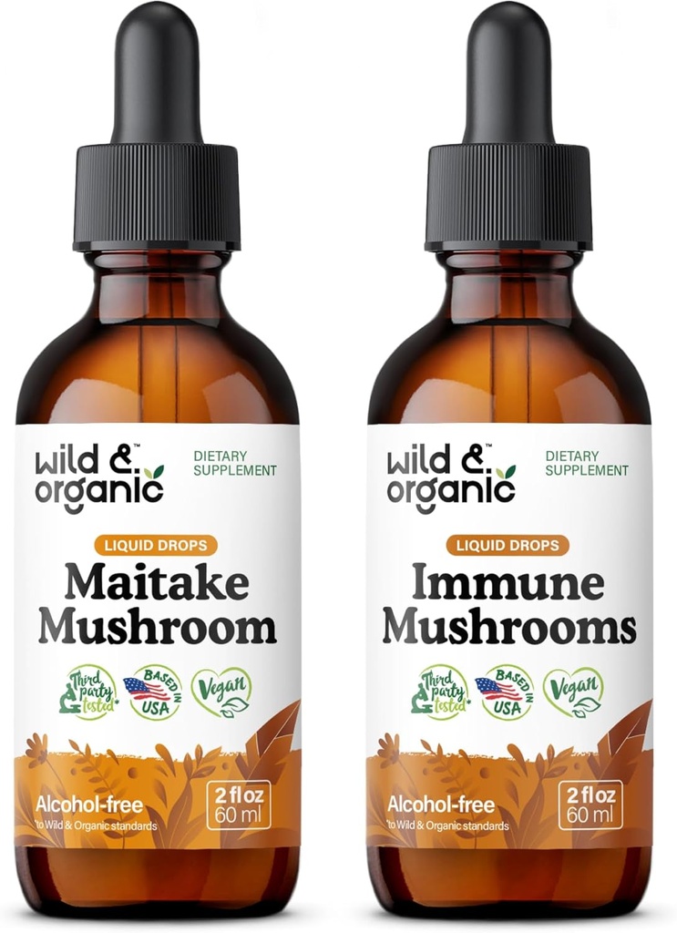 ワイルド&オーガニックマジタケマッシュルーム 2 fl oz & 免疫マッシュルーム 2 fl oz