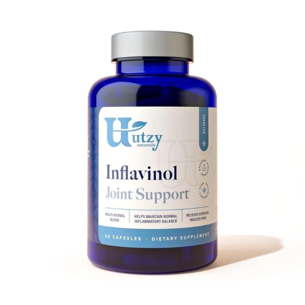 Utzy Naturals Inflavinol | 共同サポートサプリメント | ジンジャー、デビルスクロー(harpagosides)、ボスウェリアセラタ(Casperome®)、&ローズマリー(AquaROX®) | フラボノイドブレンド | 60カプセル