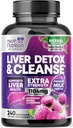 Gentle Liver Cleanse Detox & Repair Formula - Silymarin Milk Thistle、Dandelion Root、Artichoke Extract、Turmeric、Coteline、およびビートルート - 240 Veggie Capsules