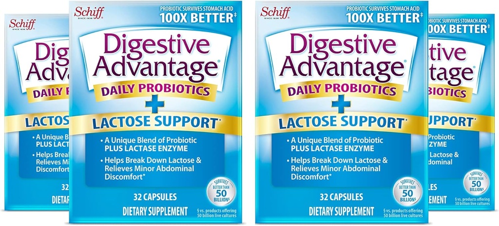 消化管の利点のLactoseの防衛-消化器のupset、32のカプセルから保護するためにラクトースを破壊して下さい(4)のパック