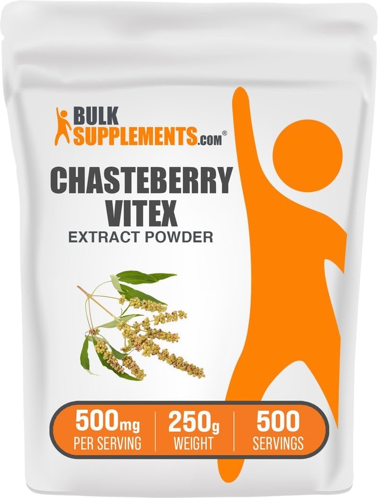 BulkSupplements.com Chasteberry Extract Powder - Chasteberry Sourced from Vitex Berry, Herbal Supplement - ビーガン&グルテンフリー、500mg/サービング、250g(8.8オンス)(パッケージ1)