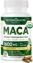 母自然有機マカルートカプセル - 1600mg、120ビーガンカプセル - 非GMOペルーイエロー、男性と女性のための赤と黒マカ - エネルギー、ホルモン、脳&重量ウェルビーイング