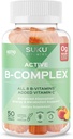 SUKU Vitamin B Complex Gummies with Vitamin C – Sugar Free Vegan 8 B Vitamins Complex Gummy Supplement Increases Cell Development, Improves Metabolism & Collagen Formation, Peach Flavour (50 Gummies)