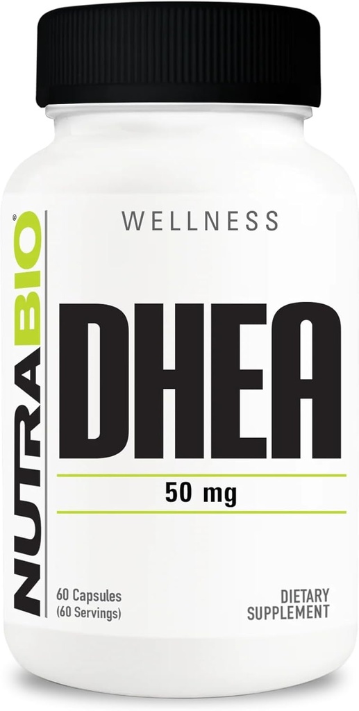 NutraBio DHEA サプリメント - 男性と女性のための - DHEA (50 mg) 60 カプセル