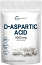 マイクロ成分 D-アスパラギン酸 3,000mg/サービング、300カプセル | 純粋な DAA エネルギー、テストステロン及び性能サポート | 非GMO、グルテンフリー、大豆フリー