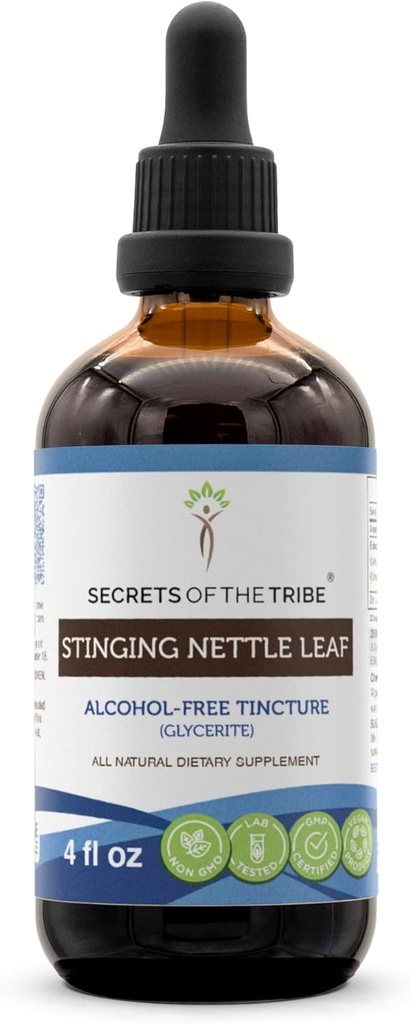ニトルリーフアルコールフリーのチンキ(Glycerite)694mgのStinginging Nettle(Urtica Dioica)乾燥葉(4 Fl Oz)アレルギー救済サプリメントの秘密