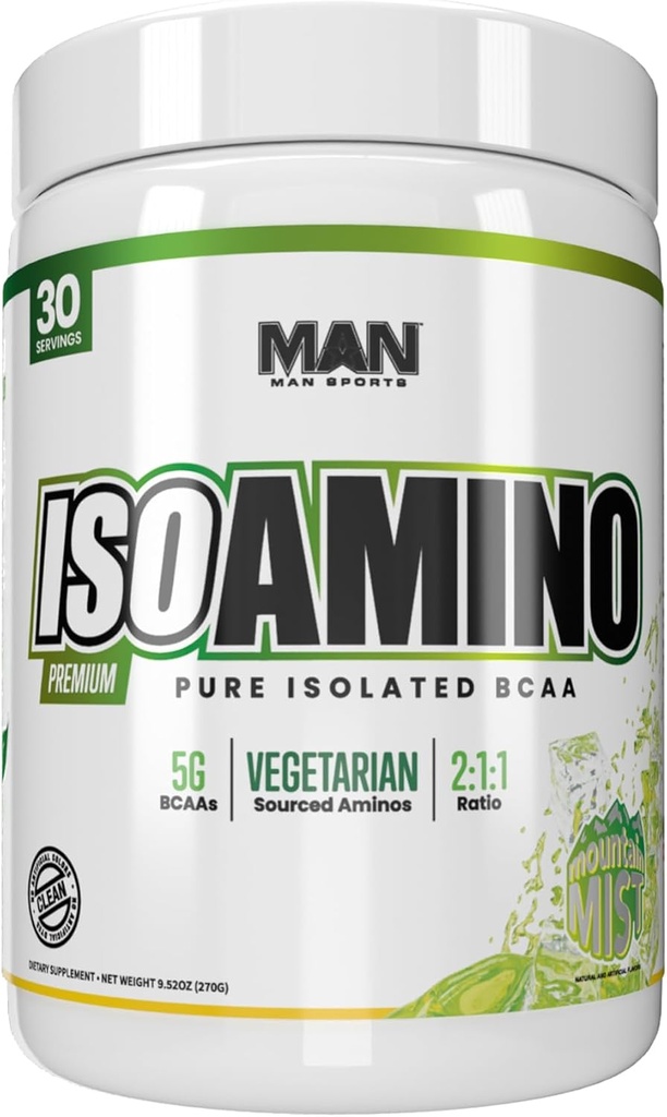 人のスポーツ ISO のアミノの純粋な隔離された BCAA の粉 270 グラム - マウンテン 霧 - ベジタリアンの方式 2:1 の比率 - 自然な原料 - 注入口無し、人工的な色無し - 細い筋肉建物の補足