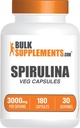 BulkSupplements.com Spirulina カプセル - グリーンスーパーフード サプリメント, Spirulina サプリメント - 完全菜食主義者の, 6 カプセル/サービング, 180 カウント (パック 1)