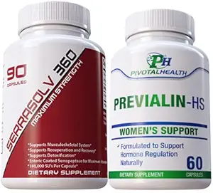 Serrraolv 360:余分強さのFibriodのパッケージ-分解のFibroidsはすぐに(Serrasolv 360 90の帽子及びPrevialin 60の帽子)またBloating、不快感およびバランスをとるホルモンを助けます
