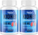 キドニーサポートサプリメント - 600mg Niacinamideとキドニークレンジングデトックス&キトサンオリゴ糖 - リン-Conscious式 - 大人のためのベジタリアンカプセル - 2ボトル