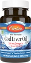 Carlson - Cod Liver Oil Minis, 280 mg Omega-3s + Vitamins A & D3, Heart Support & Cognitive Function, Vision Health, 100 Mini Softgels