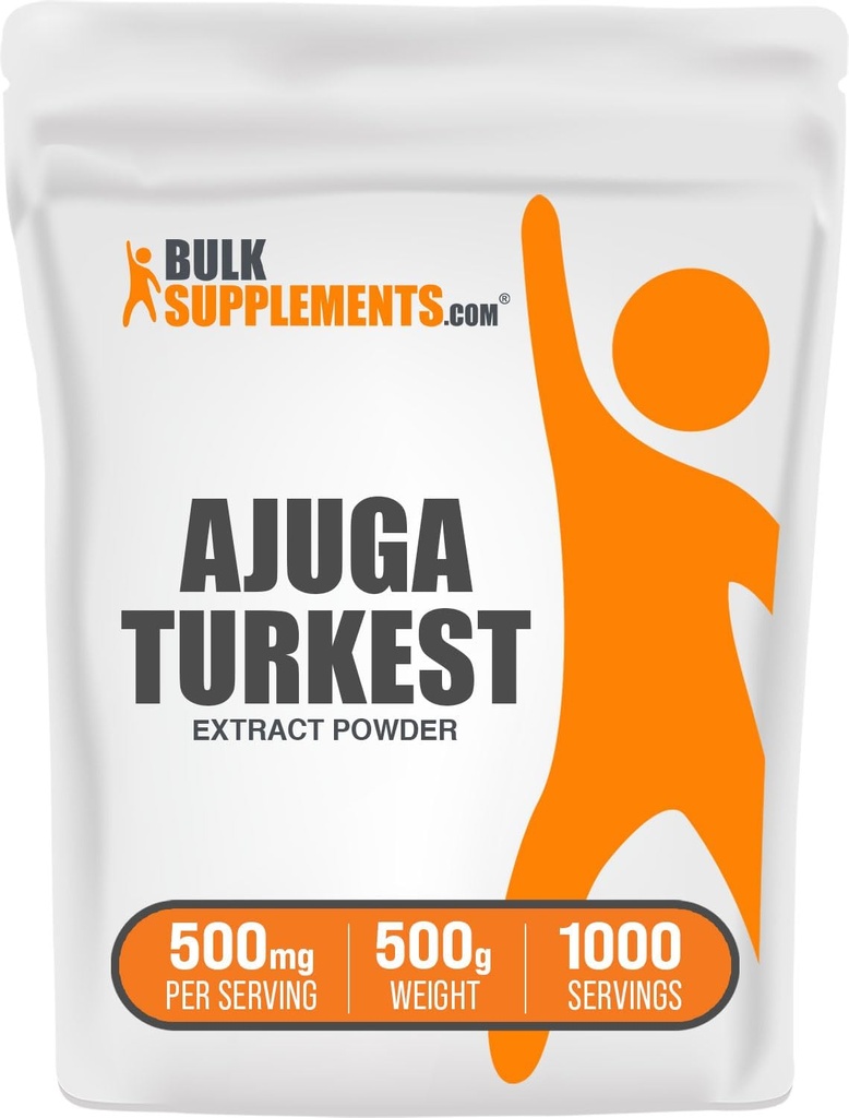 BulkSupplements.com AjugaのTurkestのエキスの粉-草の補足の粉、Ajuga 500mg - 純粋で及びGlutenは、サービング、500g (1.1のlbs)ごとの500mgを放します(1のパック)